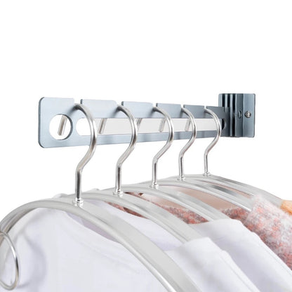 Hang-n-Hold™ Aluminum Folding Wall Mounted Clothes, Hanger, and Clips Organizer