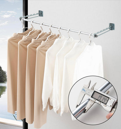 Hang-n-Hold™ Aluminum Folding Wall Mounted Clothes, Hanger, and Clips Organizer