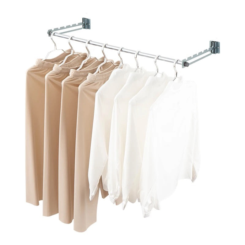Hang-n-Hold™ Aluminum Folding Wall Mounted Clothes, Hanger, and Clips Organizer