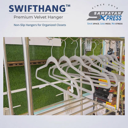 SwiftHang™ Premium Velvet Hanger – Non-Slip Clothes Hanger for Closet Organization (10 PCS per Pack)