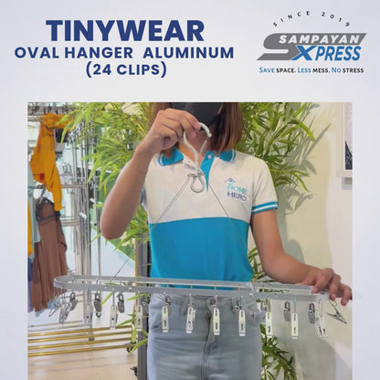 Sampayan Xpress® TinyWear™ Oval 24-Clip Aluminum Drying Hanger